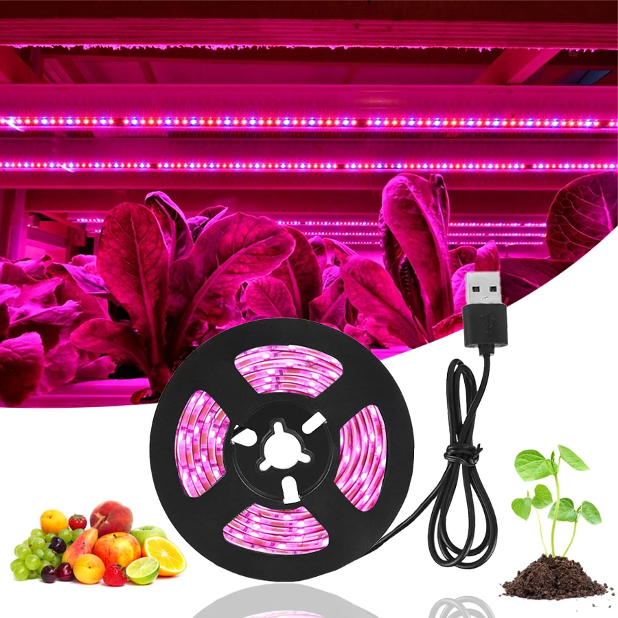 

LED Grow Light Full Spectrum Phytolamp 5V USB Plant Light Strip 1m 2m 3m Phyto Lamp for Plants Flower Greenhouse Tent Hydroponic
