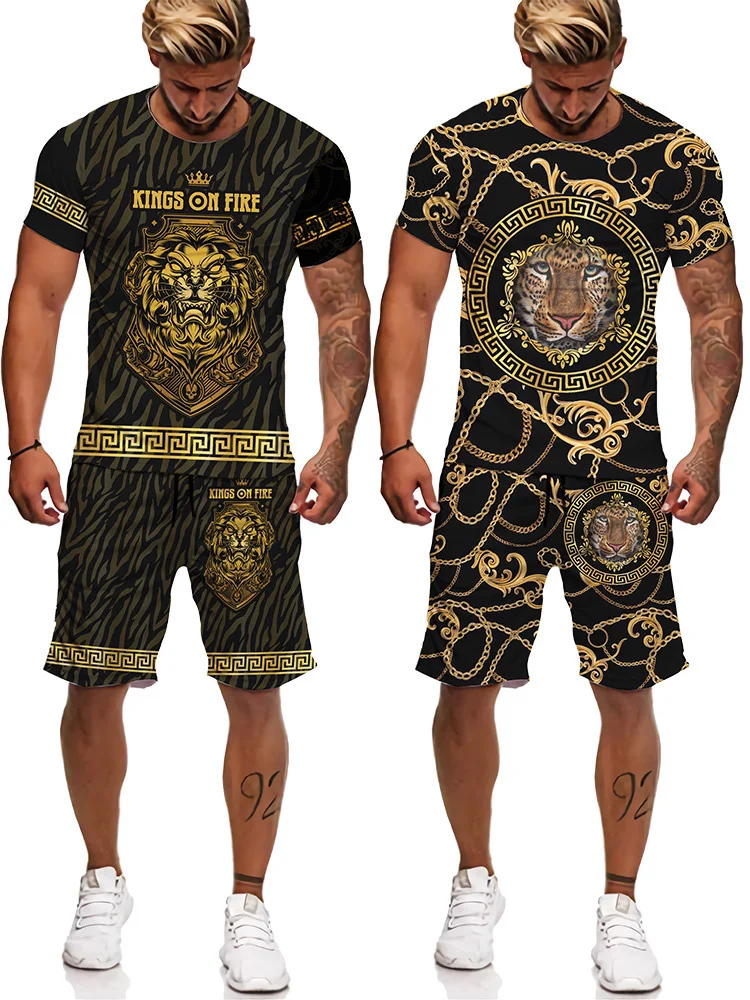 New Summer Men Golden Pattern Lion Head 3d Printed T-shirts Casual Man's T-shirt Short Trousers Suit Fashion Tops Woman Clothing
New Summer Men Golden Pattern Lion Head 3d Printed T-shirts Casual Man's T-shirt Short Trousers Suit Fashion Tops Woman Clothing