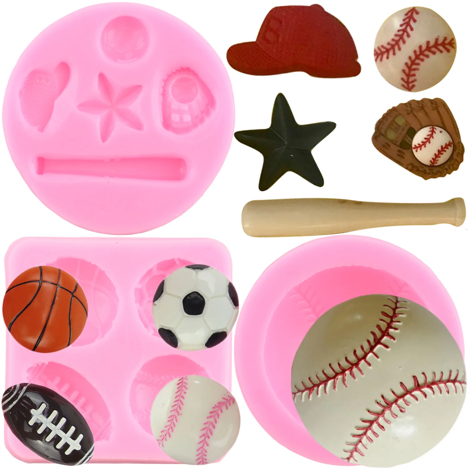 Baseball Football Silicone Mold Glove Hat Fondant Molds Cake Decorating Tools Chocolate Gumpaste Mould Candy Resin Clay Muolds
Baseball Football Silicone Mold Glove Hat Fondant Molds Cake Decorating Tools Chocolate Gumpaste Mould Candy Resin Clay Muolds