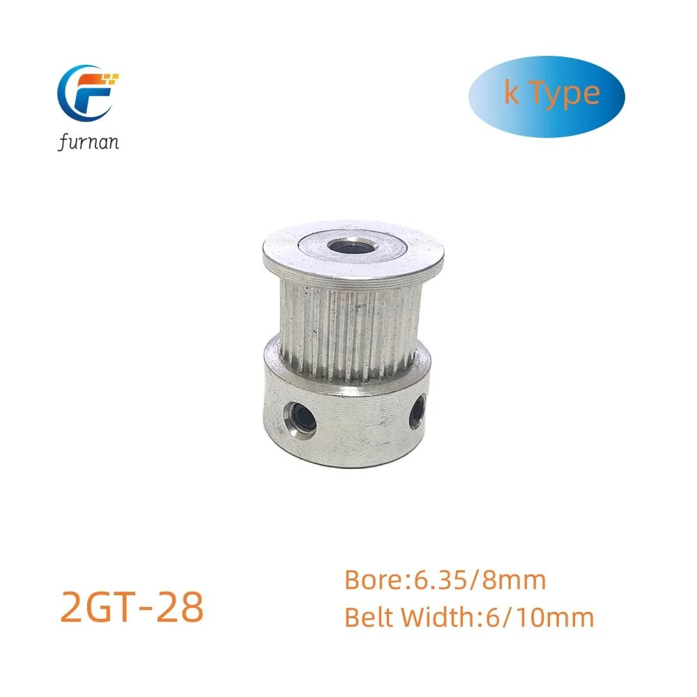 1pc 28T 2GT Timing Pulley Bore6.35/8 for Width6/10mm GT2 Synchronous Belt 3D Printer CNC Parts K Type Pitch 2mm
1pc 28T 2GT Timing Pulley Bore6.35/8 for Width6/10mm GT2 Synchronous Belt 3D Printer CNC Parts K Type Pitch 2mm