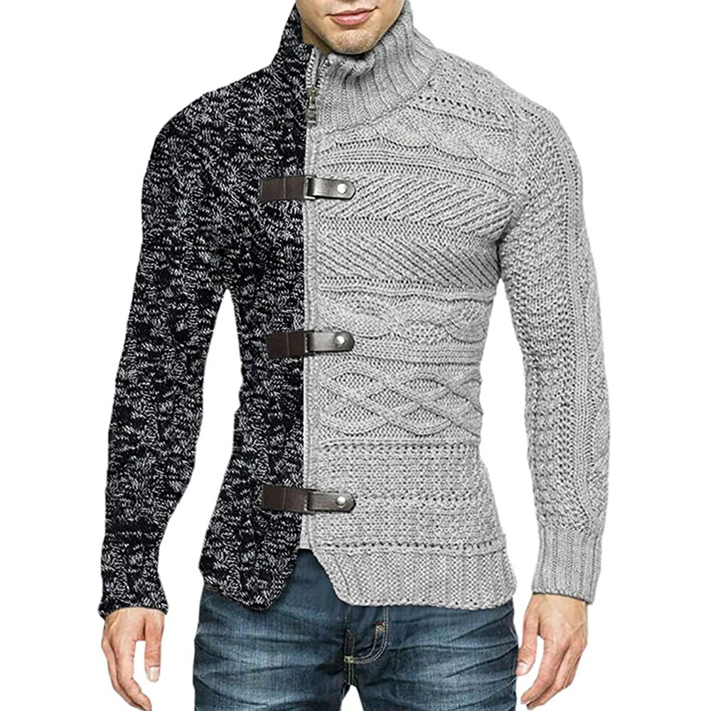 Male Sweater Knitted Cardigan Leather Button Long Sleeve Pullover SlimKnitted Sweater Turtleneck Warm Button Tops
Male Sweater Knitted Cardigan Leather Button Long Sleeve Pullover SlimKnitted Sweater Turtleneck Warm Button Tops