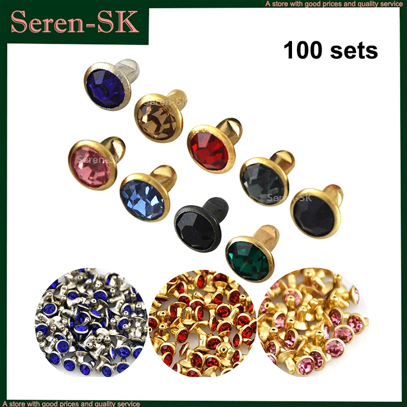 100Sets Brass Rhinestone Rivets 6mm Colorful Diy Decor Accessories Synthetic Crystal Studs Bag Garment Leather Craft Phone Case
100Sets Brass Rhinestone Rivets 6mm Colorful Diy Decor Accessories Synthetic Crystal Studs Bag Garment Leather Craft Phone Case