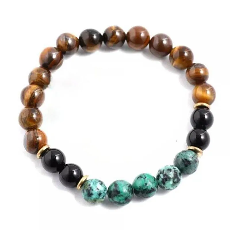 8mm Brown Tiger Eye & African T-urquoise Black Onyx Bracelet Yoga Spirit Jewelry gift for him Crystal Bracelet Men
8mm Brown Tiger Eye & African T-urquoise Black Onyx Bracelet Yoga Spirit Jewelry gift for him Crystal Bracelet Men