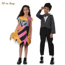 Baby Girl Dress Bow Suit Halloween Costume Sister Brother Sally Cosplay Vestido Party Birthday Carnival Kid Clothes 1-12Y