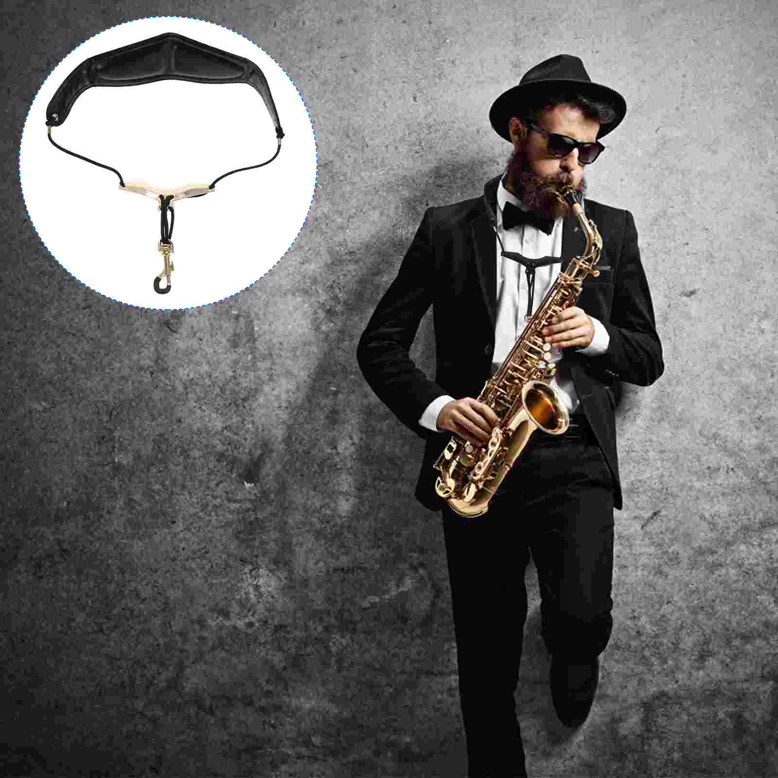 

Saxophone Strap Neck Sax Belt Shoulder Padded Straps Harness Accessories Alto Metal Snap Adjustable Lanyard Neckband Sling