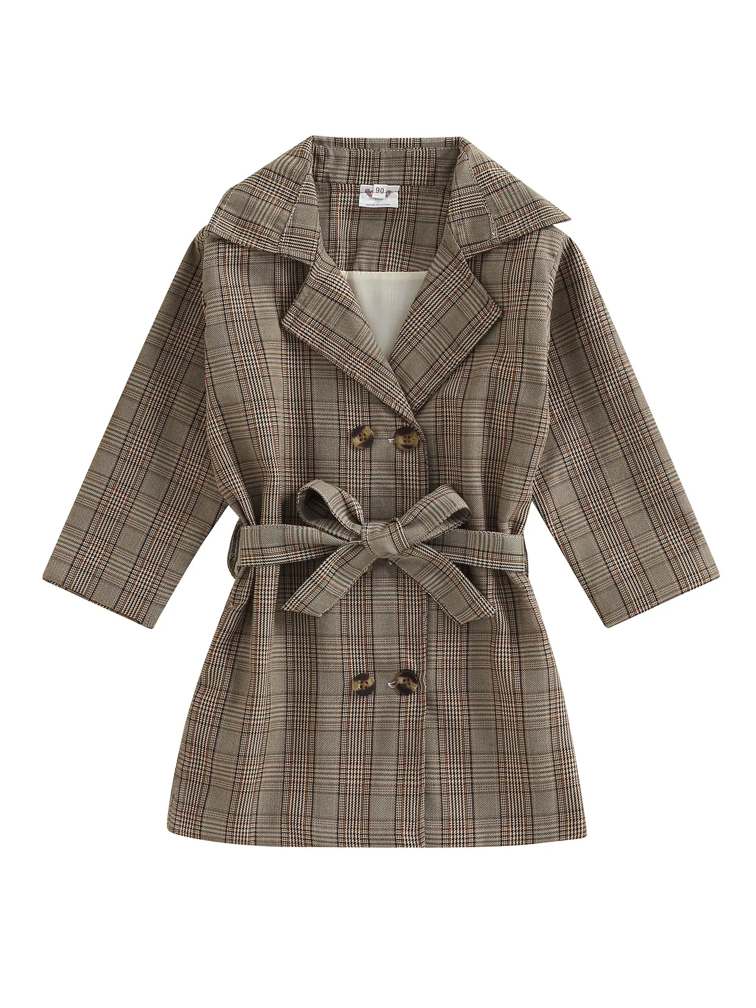 2PCS Toddler Baby Girls Lapel V Neck Long Sleeve Double-breasted Plaid Windbreaker Belt Clothes Sets 
2PCS Toddler Baby Girls Lapel V Neck Long Sleeve Double-breasted Plaid Windbreaker Belt Clothes Sets