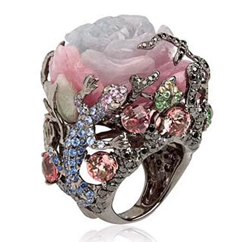 Hot Sale Milangirl Vintage Black Tungsten Peony Flower Tree Vine Lizard Handmade Jewelry Resin Crystal Beaded Ring
Hot Sale Milangirl Vintage Black Tungsten Peony Flower Tree Vine Lizard Handmade Jewelry Resin Crystal Beaded Ring