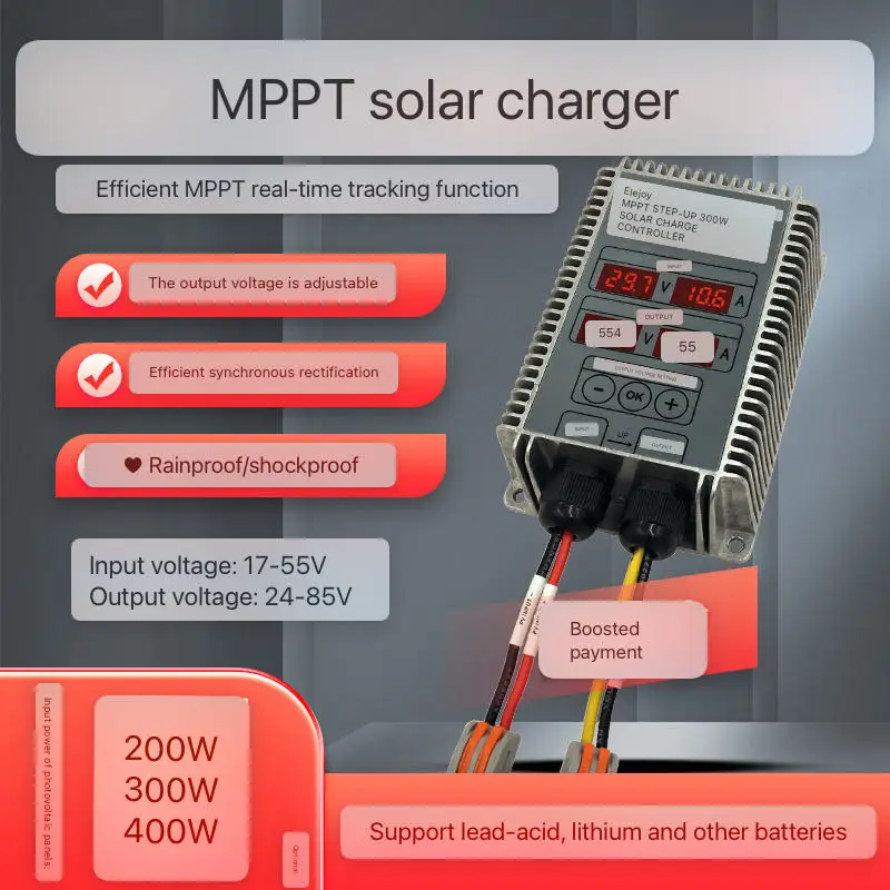 Boost MPPT solar контроллер зарядки аккумулятора 24-85 в, регулируемое напряжение, литиево-свинцово-кислотный Электромобиль, защита от дождя
Boost MPPT solar контроллер зарядки аккумулятора 24-85 в, регулируемое напряжение, литиево-свинцово-кислотный Электромобиль, защита от дождя