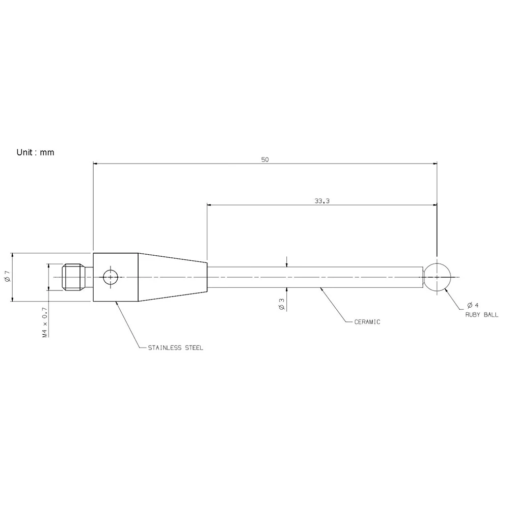 CMM Machines Touch Probe L50mm M4 Thread Touch Probe Wear-resistant 4mm Ru 50mm By Ball Tips CMM For A-5003-0233
CMM Machines Touch Probe L50mm M4 Thread Touch Probe Wear-resistant 4mm Ru 50mm By Ball Tips CMM For A-5003-0233