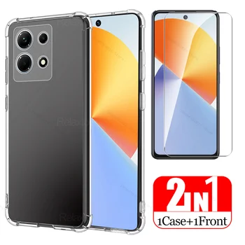 2in1 For Infinix Note 30 5G Note30 Pro 30i 4G Case Tempered Glass Note30Pro 30Pro Screen Protector Clear Soft Cover Fundas Coque