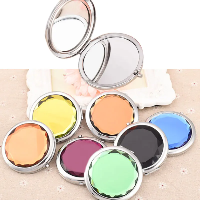 Crystal Makeup Mirror Luxury Portable Round Folded Compact Mirrors Silver Pocket Mirror Portable Hand Double-sided Mirrors
Crystal Makeup Mirror Luxury Portable Round Folded Compact Mirrors Silver Pocket Mirror Portable Hand Double-sided Mirrors