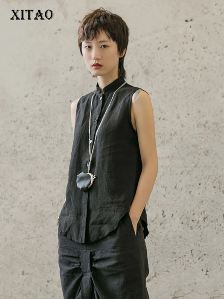 XITAO Slim Linen Stand Collar Sleeveless Blouse Women Temperament Shirt Single Breasted 2019 New Casual Loose Fashion WLD2034 
XITAO Slim Linen Stand Collar Sleeveless Blouse Women Temperament Shirt Single Breasted 2019 New Casual Loose Fashion WLD2034