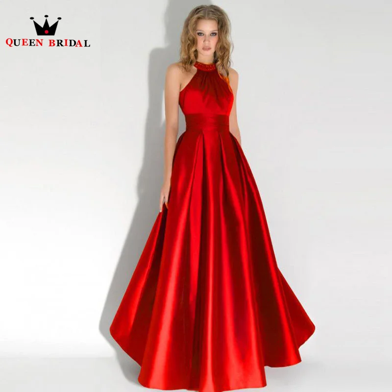 Simple Red Halter Evening Dresses Backless Prom Gowns Floor-Length Sleeveless Elegant Woman Dress for Party IO17
Simple Red Halter Evening Dresses Backless Prom Gowns Floor-Length Sleeveless Elegant Woman Dress for Party IO17