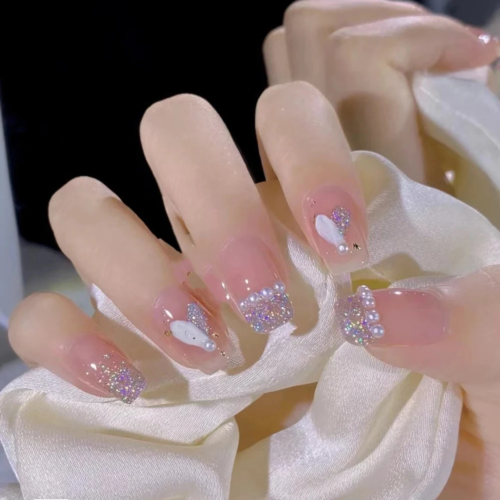 Накладные ногти с блестками и жемчугом, 24 шт.
Накладные ногти с блестками и жемчугом, 24 шт.