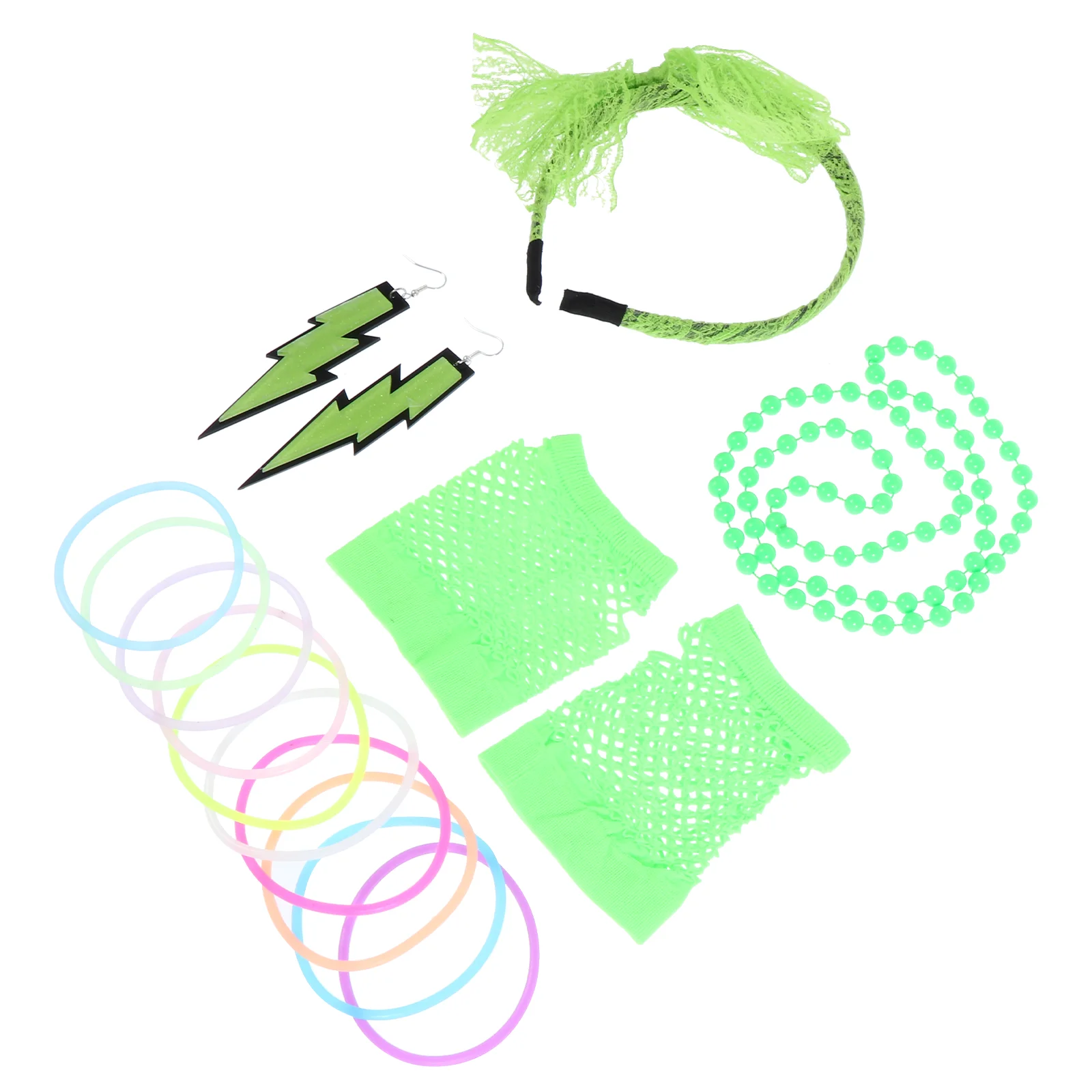 

Party Clothes Lace Headbands Women Costume Prop Wear Earrings Accessory Women's Neon Hairband