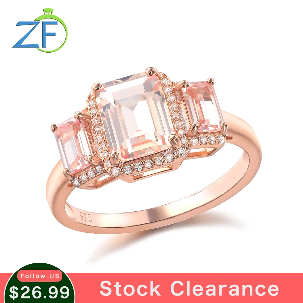 GZ ZONGFA Original 925 Sterling Silver Ring for Women Luxury Octagon Created Morganite 2.7CT Gems Rose Gold Plated Fine jewelry
GZ ZONGFA Original 925 Sterling Silver Ring for Women Luxury Octagon Created Morganite 2.7CT Gems Rose Gold Plated Fine jewelry