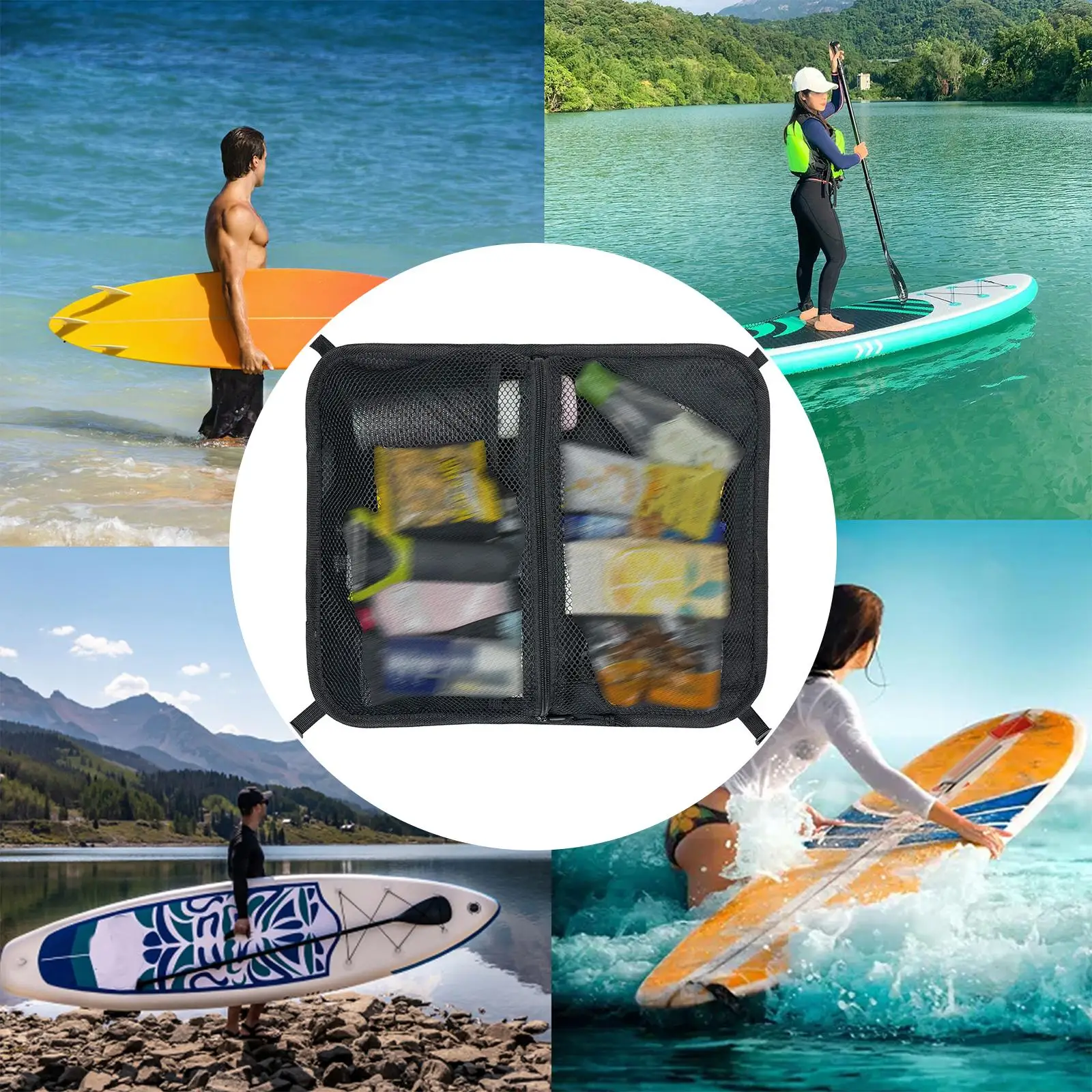 Portable Mesh Paddleboard Deck Bag Storage Equipment with Buckle and Suction Cups Pouch Waterproof Pocket for Kayaks Boat
Portable Mesh Paddleboard Deck Bag Storage Equipment with Buckle and Suction Cups Pouch Waterproof Pocket for Kayaks Boat