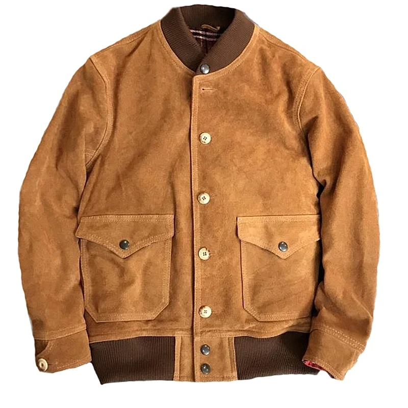 Summer opening and selling! Vintage Kaki SUEDE Leather Coat A1 Air Force Flight Jacket Genuine Leather Coat for Men
Summer opening and selling! Vintage Kaki SUEDE Leather Coat A1 Air Force Flight Jacket Genuine Leather Coat for Men