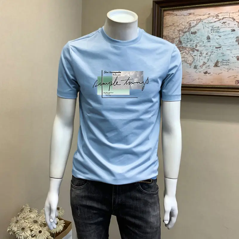 Хлопковая мужская футболка с коротким рукавом, новинка 2022, модный принт, тренд Джокера, круглый вырез, облегающая Мужская футболка 
Хлопковая мужская футболка с коротким рукавом, новинка 2022, модный принт, тренд Джокера, круглый вырез, облегающая Мужская футболка