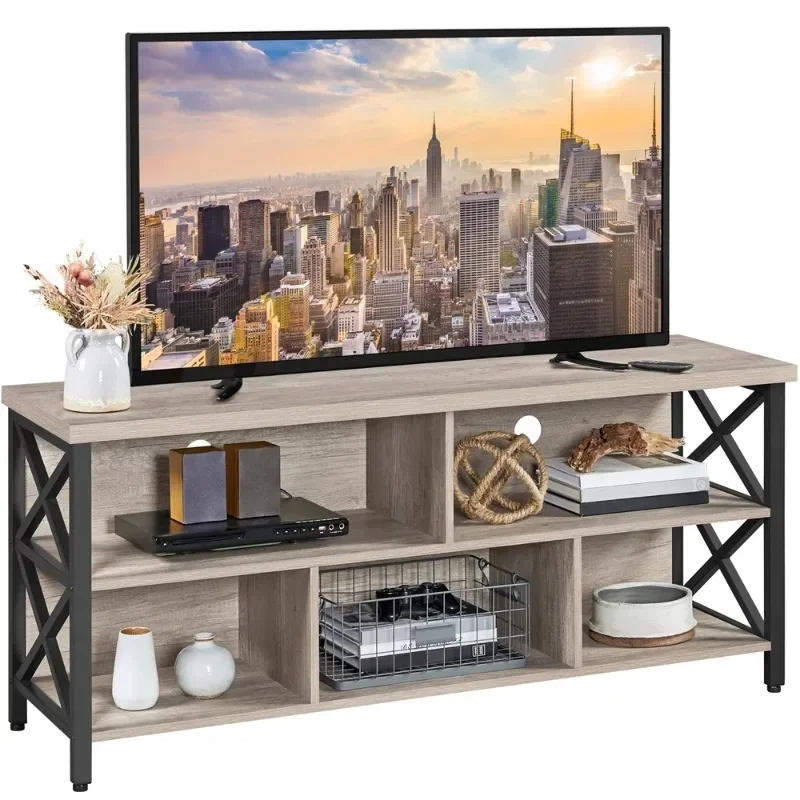 Modern Industrial TV Stand for TVs up to 65 Inch with Storage, Gray 
Modern Industrial TV Stand for TVs up to 65 Inch with Storage, Gray