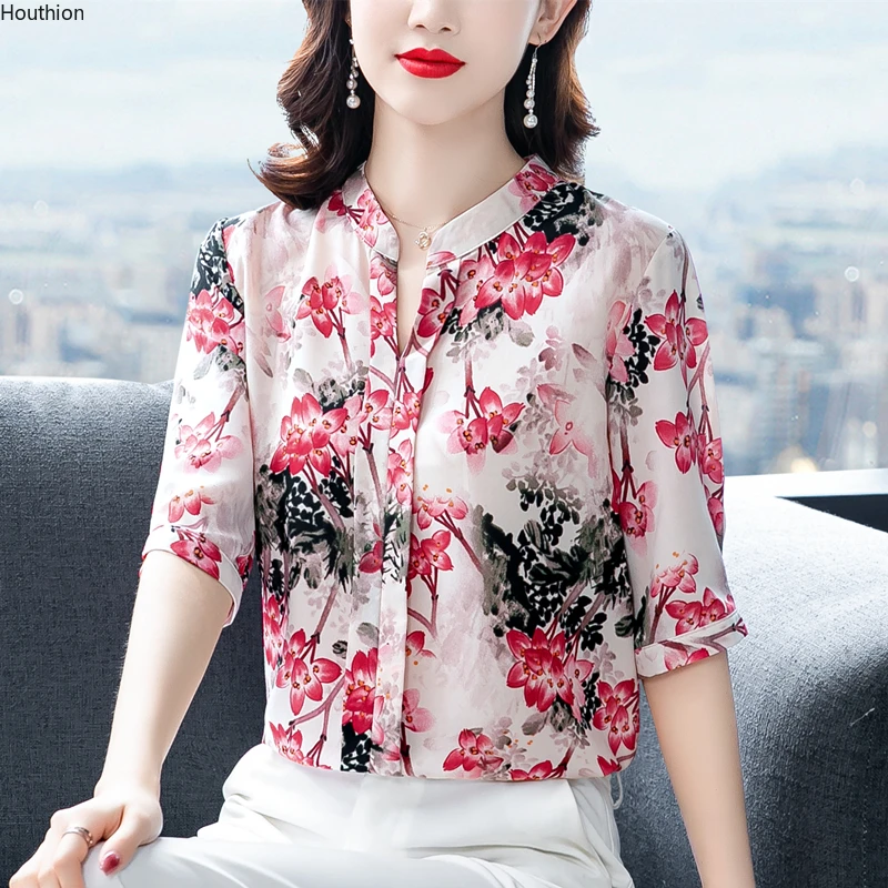 Chiffon Loose Women's Blouses New Fashion Floral Print V-neck Casual Short Sleeve Top Summer
Chiffon Loose Women's Blouses New Fashion Floral Print V-neck Casual Short Sleeve Top Summer