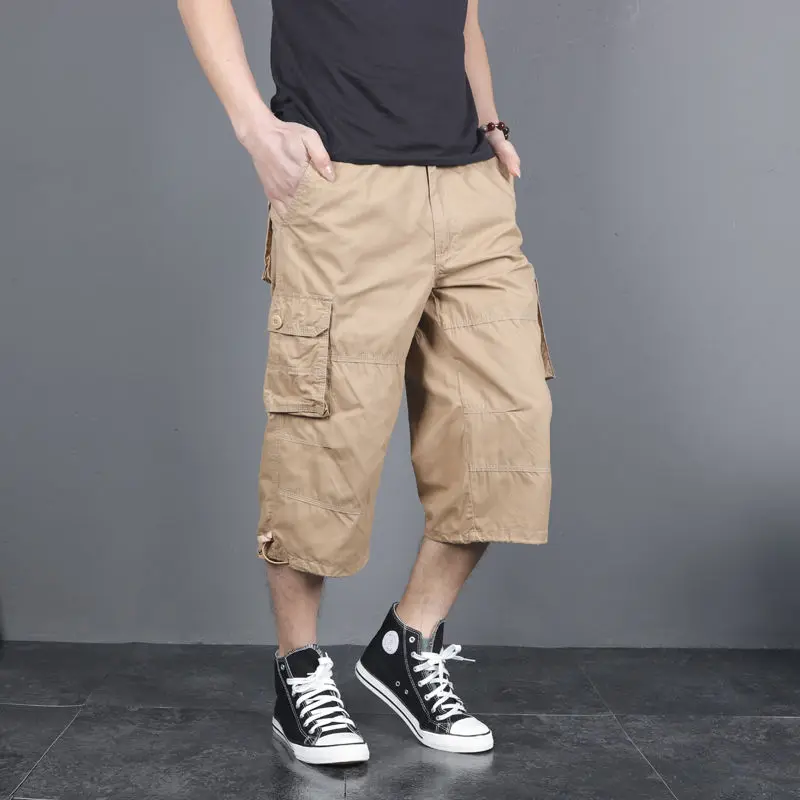 2022 Summer Men's Cropped Pants Loose Casual Men Solid Color Breathable Pocket Loose Capri Cropped Pants Cargo Trousers Q60
2022 Summer Men's Cropped Pants Loose Casual Men Solid Color Breathable Pocket Loose Capri Cropped Pants Cargo Trousers Q60