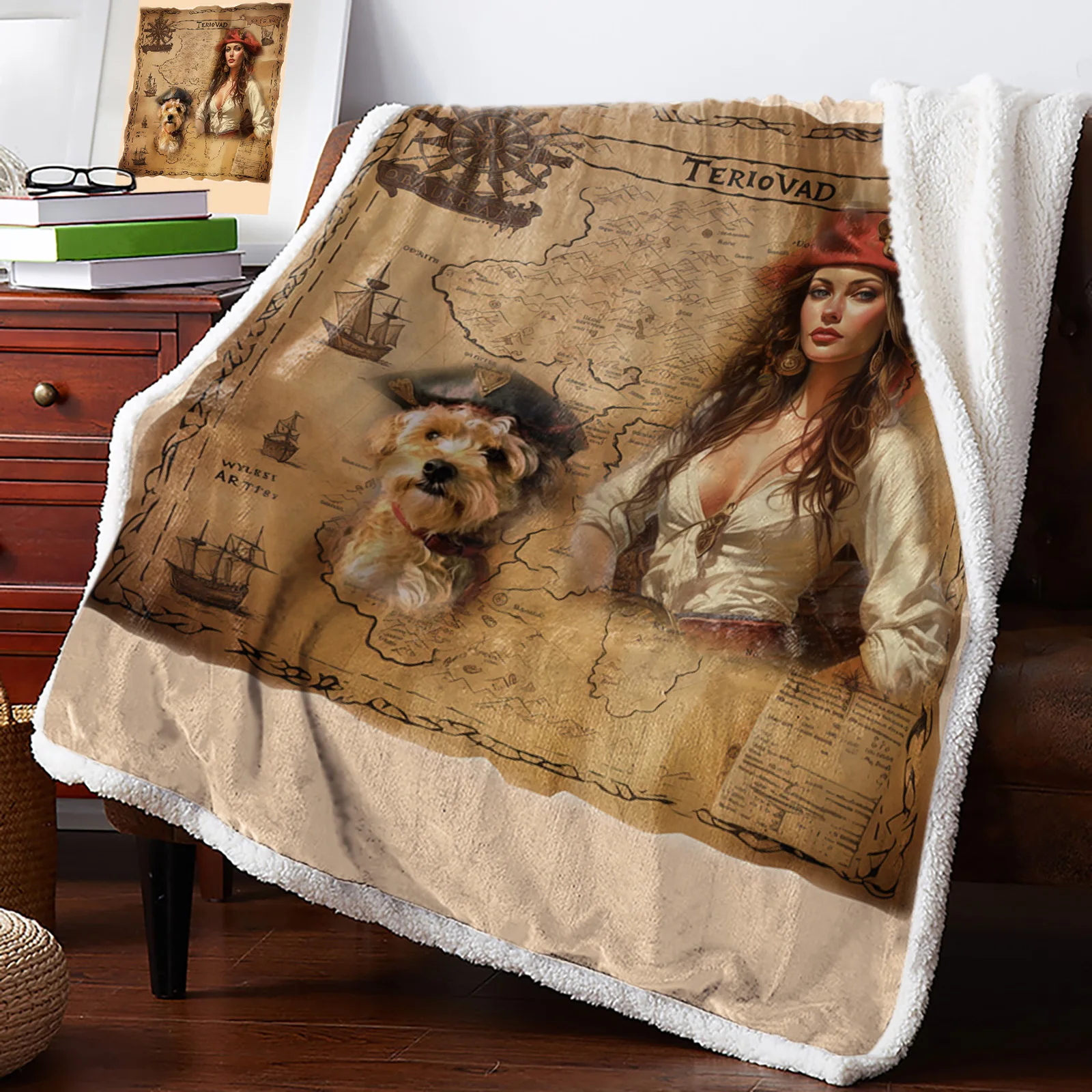 Treasure Map Pirate Girl Dog Blankets Winter Warm Cashmere Blanket Office Sofa Soft Throw Blanket Kids Bed Bedspread
Treasure Map Pirate Girl Dog Blankets Winter Warm Cashmere Blanket Office Sofa Soft Throw Blanket Kids Bed Bedspread