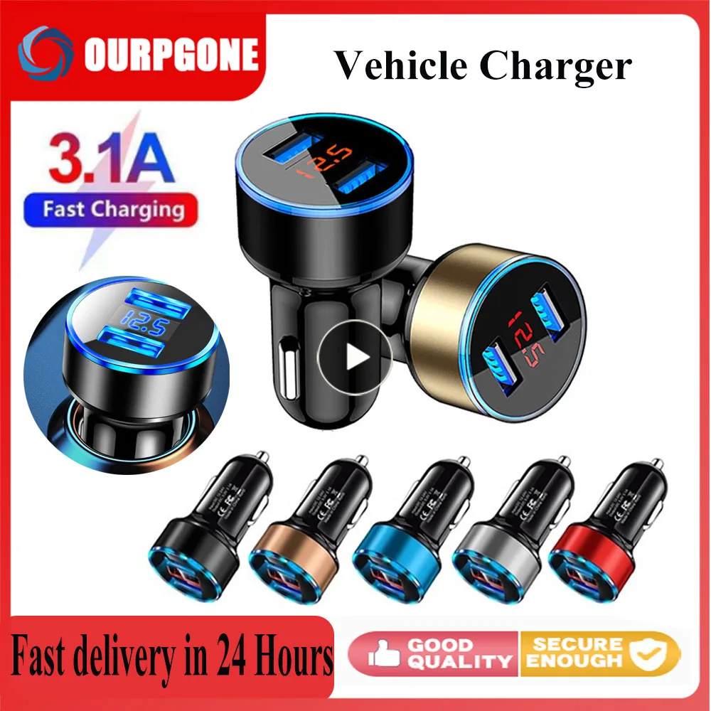 Car Charger For Cigarette Lighter Smart Phone USB Adapter Mobile Phone Charger Dual USB Digital Display Voltmeter Fast Charging
Car Charger For Cigarette Lighter Smart Phone USB Adapter Mobile Phone Charger Dual USB Digital Display Voltmeter Fast Charging