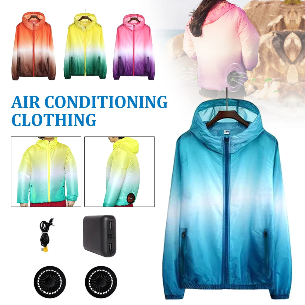 Cooling Jacket Summer Gradient Air Conditioning Cool Coat With 2 Fans Sun Protection Cooling Jacket For Outdoor Travel
Cooling Jacket Summer Gradient Air Conditioning Cool Coat With 2 Fans Sun Protection Cooling Jacket For Outdoor Travel