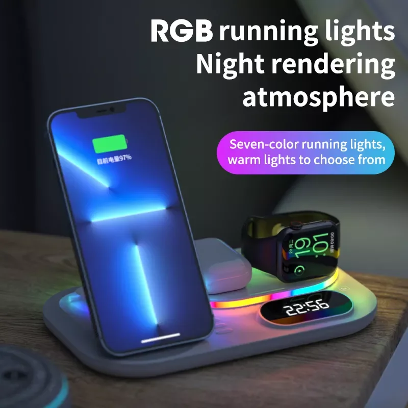 30W 4 in 1 Qi RGB Light Wireless Charger Fast Charging Dock Station Watch 7 Pro 2 13 12 XS 
30W 4 in 1 Qi RGB Light Wireless Charger Fast Charging Dock Station Watch 7 Pro 2 13 12 XS