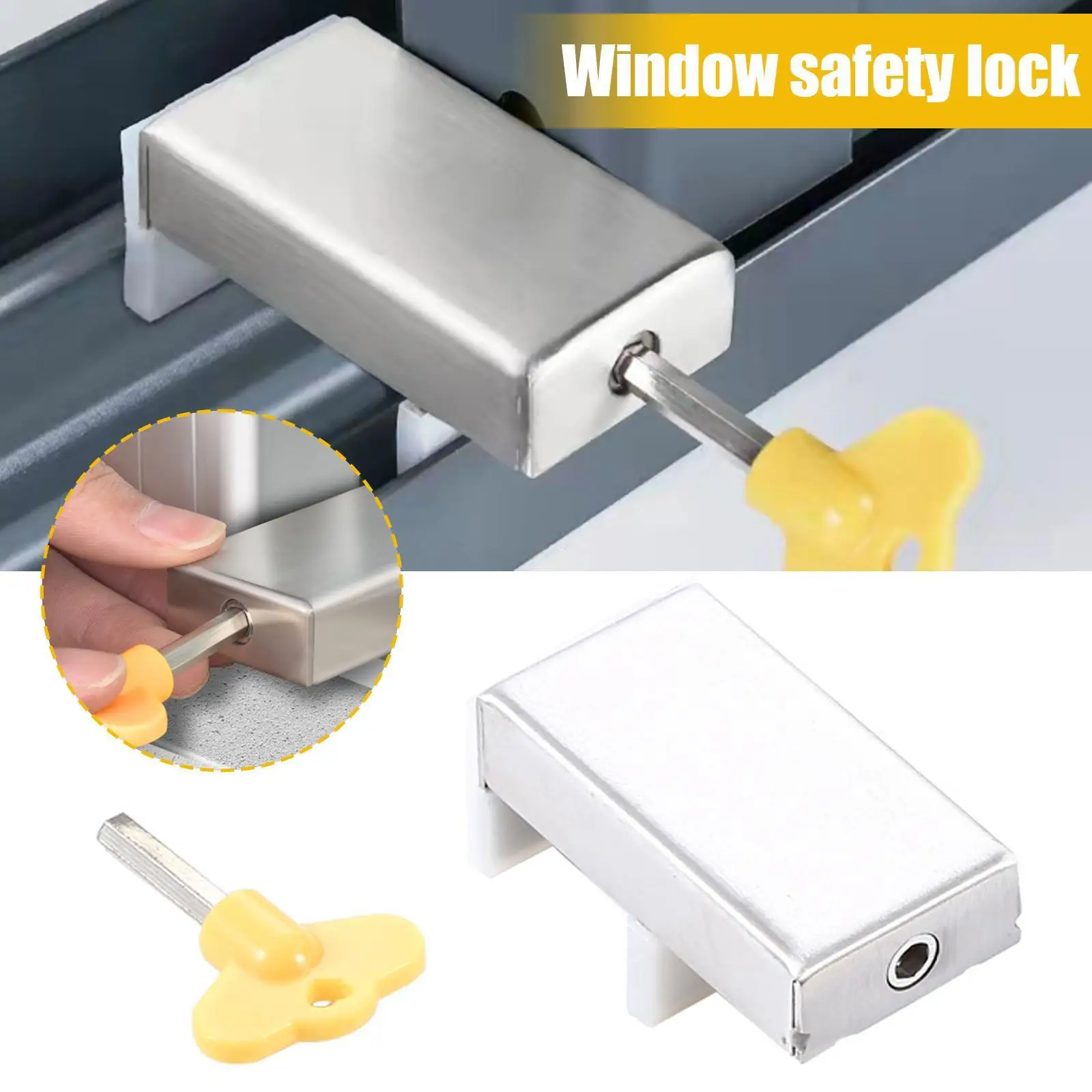 Adjustable Window Lock Stopper Safety Locks for Kids and Pets Anti-theft Door Lock Non Punch Sliding Window Lock Hardware
Adjustable Window Lock Stopper Safety Locks for Kids and Pets Anti-theft Door Lock Non Punch Sliding Window Lock Hardware