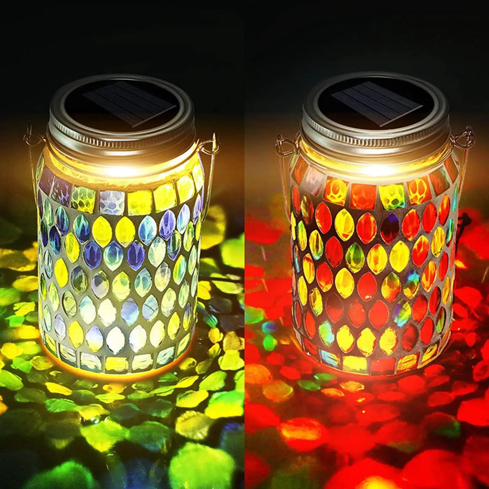 Мозаичная лампа на солнечной батарее, водонепроницаемая стеклянная проекционная Подвесная лампа, банка, сад, двор, камень, праздничное украшение для вечерние, La P4Z2
Мозаичная лампа на солнечной батарее, водонепроницаемая стеклянная проекционная Подвесная лампа, банка, сад, двор, камень, праздничное украшение для вечерние, La P4Z2