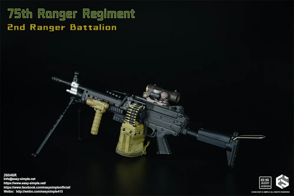 Easy&Simple ES 26046R 1/6th 75th Ranger Regiment 2nd Ranger Battalion War Machine Gun M249 Weapon Full Set PVC Material For Fans
Easy&Simple ES 26046R 1/6th 75th Ranger Regiment 2nd Ranger Battalion War Machine Gun M249 Weapon Full Set PVC Material For Fans
