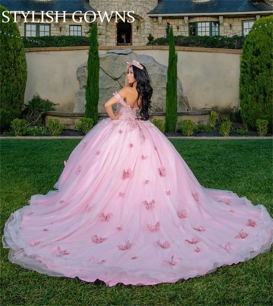 Princess Pink Off The Shoulder Ball Gown Quinceanera Dresses Beaded Celebrity Party Gowns 3D Flowers Lace Up Back Graduation
Princess Pink Off The Shoulder Ball Gown Quinceanera Dresses Beaded Celebrity Party Gowns 3D Flowers Lace Up Back Graduation