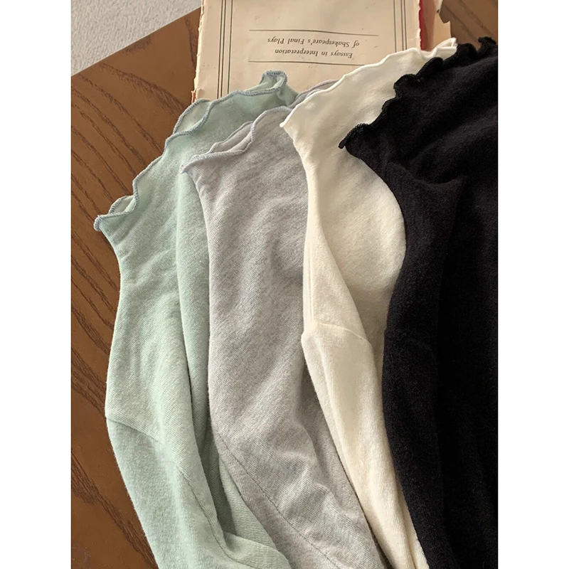 Korea Spring And Autumn Simple 2023 Wave Neck Design Slim Fit Slim Versatile Pullover Long Sleeve Underlay Women'S T-Shirt
Korea Spring And Autumn Simple 2023 Wave Neck Design Slim Fit Slim Versatile Pullover Long Sleeve Underlay Women'S T-Shirt