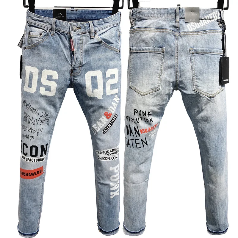 Брендовые мужские джинсы Dsquared2, модные повседневные облегающие мужские джинсовые брюки в стиле ретро, уличные синие джинсовые брюки в стиле...
Брендовые мужские джинсы Dsquared2, модные повседневные облегающие мужские джинсовые брюки в стиле ретро, уличные синие джинсовые брюки в стиле...