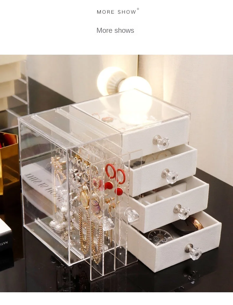 Jewelry Storage Box Large Capacity Transparent Display Stand, Dustproof Jewelry Jewellery Necklace Bracelet
Jewelry Storage Box Large Capacity Transparent Display Stand, Dustproof Jewelry Jewellery Necklace Bracelet