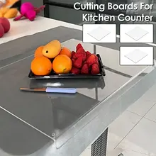 Acrylic Cutting Board Transparent Chopping Block Rectangle Chopping Board Countertop Protector Board for Kitchen Countertop