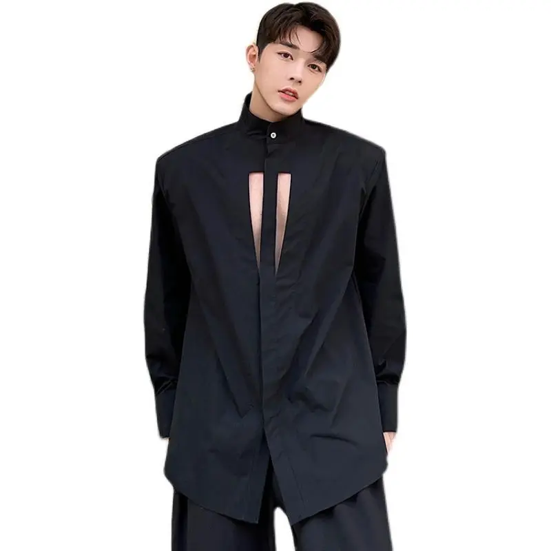 Senior Hollow Stand Collar Men Blouse Spring Formal Party Banquet Dinner Date Shirts Korea Elegant Sexy Loose Long Autumn Tops
Senior Hollow Stand Collar Men Blouse Spring Formal Party Banquet Dinner Date Shirts Korea Elegant Sexy Loose Long Autumn Tops