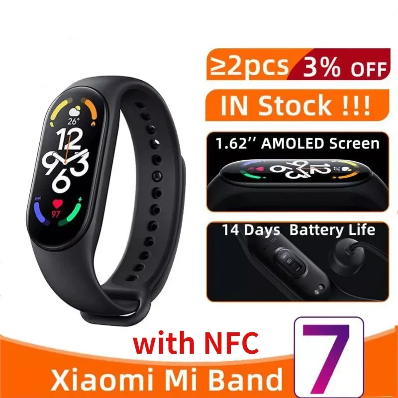 Mi Band 7 NFC Smart Bracelet Sports Bracelet Standard Edition Men's and Women's Sports Waterproof Heart Rate miband7 NFC
Mi Band 7 NFC Smart Bracelet Sports Bracelet Standard Edition Men's and Women's Sports Waterproof Heart Rate miband7 NFC