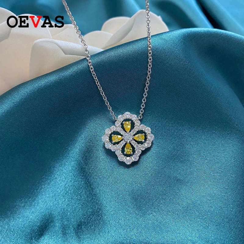 OEVAS 100% Стерлинговое Серебро 925 пробы ажурный топаз Высокоуглеродистый бриллиант четырехлистный клевер кулон Necaklace женский Paty изящные ювели...
OEVAS 100% Стерлинговое Серебро 925 пробы ажурный топаз Высокоуглеродистый бриллиант четырехлистный клевер кулон Necaklace женский Paty изящные ювели...