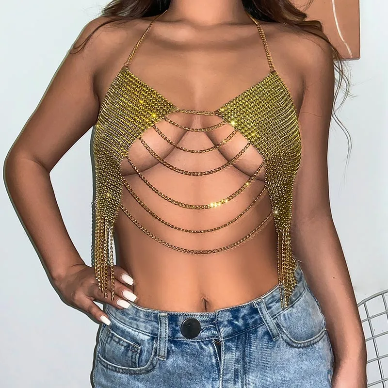 2023 New Trendy Mesh Bra Bikini Top Chain for Sexy Lingerie Women Body Jewelry Chain Metal Link Festival Outfit Accessories
2023 New Trendy Mesh Bra Bikini Top Chain for Sexy Lingerie Women Body Jewelry Chain Metal Link Festival Outfit Accessories