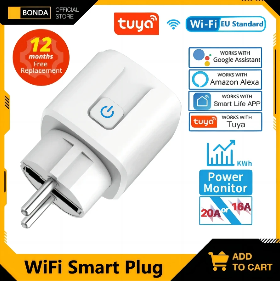 FreeSatEU wifi Smart Plug Socket Outlet Monitor Timing Function Tuya Smartlife Alexa Google Home Voice control Electrical Socket
FreeSatEU wifi Smart Plug Socket Outlet Monitor Timing Function Tuya Smartlife Alexa Google Home Voice control Electrical Socket