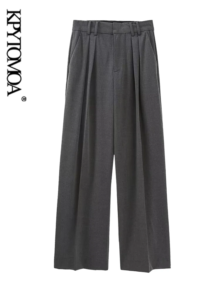 KPYTOMOA Women Fashion Front Darts Side Pockets Straight Pants Vintage High Waist Zipper Fly Female Trousers Mujer
KPYTOMOA Women Fashion Front Darts Side Pockets Straight Pants Vintage High Waist Zipper Fly Female Trousers Mujer