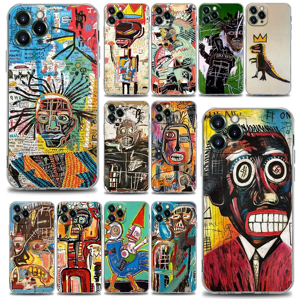 Clear Phone Case for iPhone 11 12 13 Pro Case Max 7 8 SE XR XS Max 5 5s 6 6s Plus Cover Art Graffiti J-Jean Michel Basquiat Art
Clear Phone Case for iPhone 11 12 13 Pro Case Max 7 8 SE XR XS Max 5 5s 6 6s Plus Cover Art Graffiti J-Jean Michel Basquiat Art