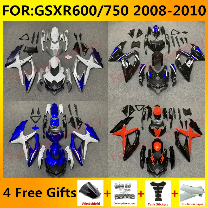 

NEW ABS Motorcycle Whole Fairing kit fit for GSXR600 750 08 09 10 GSXR 600 GSX-R750 K8 2008 2009 2010 abs bodywork full Fairings