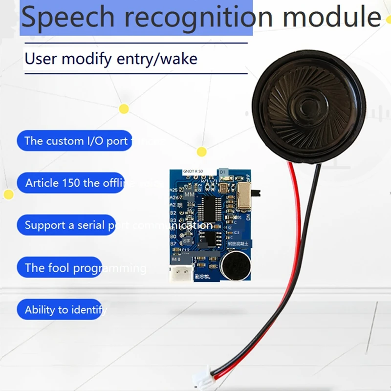 ZK-VR01 Speech Recognition Module AI Smart Home Offline Control Custom Entry Serial Port Programming
ZK-VR01 Speech Recognition Module AI Smart Home Offline Control Custom Entry Serial Port Programming