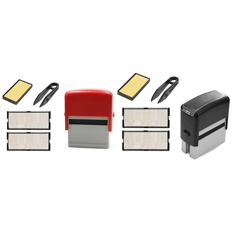 2Set Self Inking Stamp Set Custom Business Name Number Address Printing Rubber Stamp With Tweezers Kit Black & Red
2Set Self Inking Stamp Set Custom Business Name Number Address Printing Rubber Stamp With Tweezers Kit Black & Red