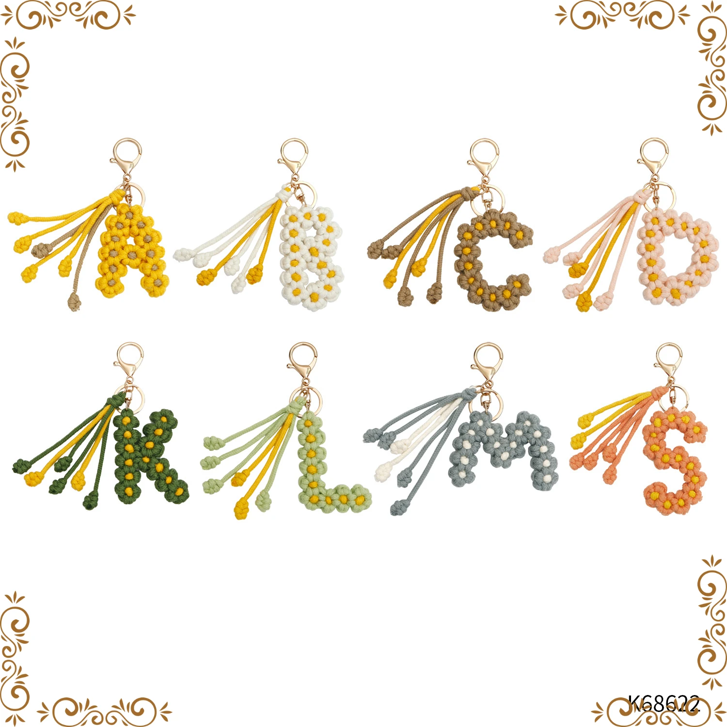 Fashion creative niche letter key chain diy handicraft rice ear small daisy flower weaving pendant ladies bag accessories
Fashion creative niche letter key chain diy handicraft rice ear small daisy flower weaving pendant ladies bag accessories