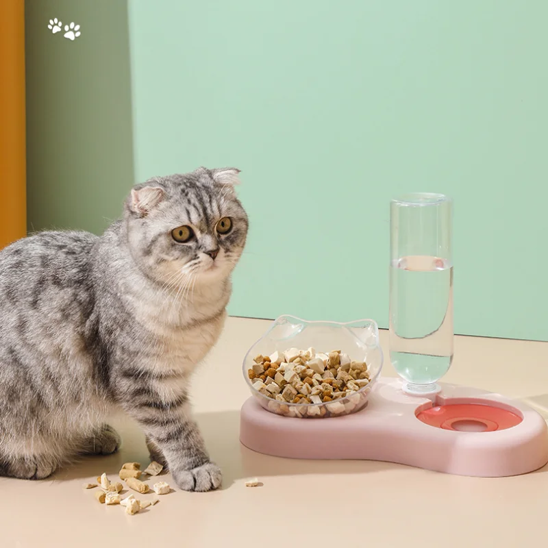Pet Cat Bowl Automatic Feeder 2-in-1 Dog Cat Food Bowl with Water Fountain Bowl Drinking Raised Stand Dish Bowls for Cats Dogs 
Pet Cat Bowl Automatic Feeder 2-in-1 Dog Cat Food Bowl with Water Fountain Bowl Drinking Raised Stand Dish Bowls for Cats Dogs